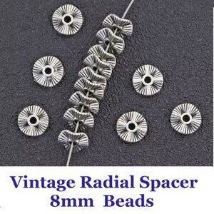 Vintage Radial Spacer 8mm  Beads  25 Pieces